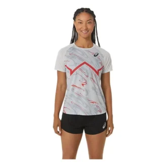 CJ-Line Top leggero a maniche corte “Lacier Grey Electric Red”
