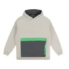 Felpa con cappuccio in sherpa a blocchi di colore “Beige”