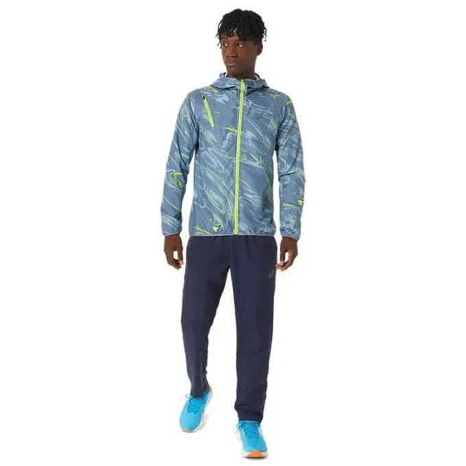 Giacca in tessuto idrorepellente con grafica “Blue Green”