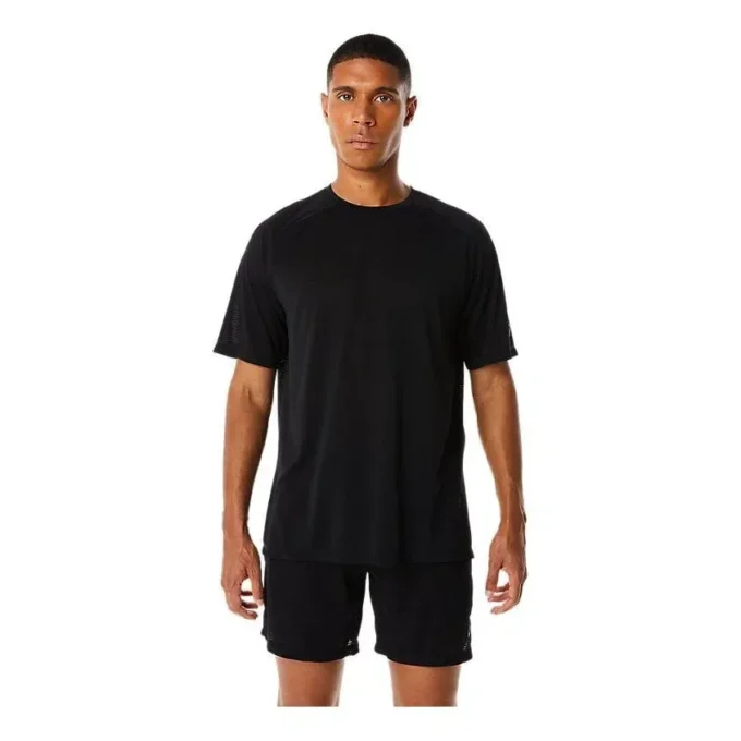 Maglietta a maniche corte in jacquard Actibreeze “Black”