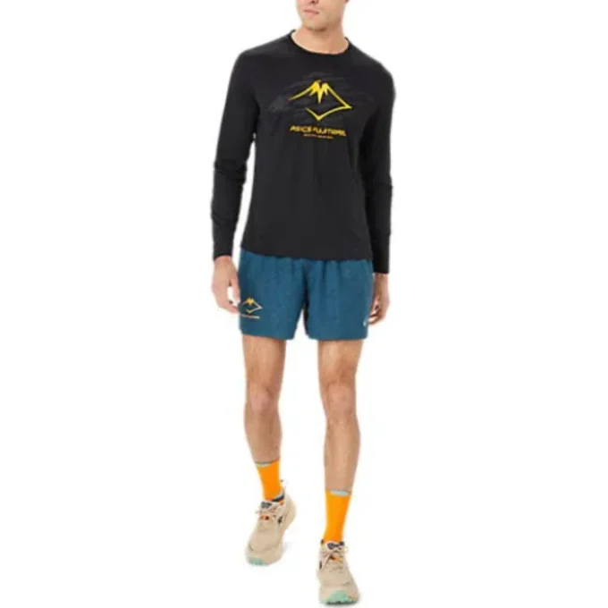 Maglietta a maniche lunghe con logo Fujitrail “Nero Giallo”