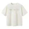 Maglietta con logo multiplo “Bianco Beige”