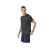 Top a maniche corte con stampa a motivo Suminagashi “Graphite Grey”