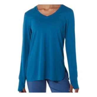 Top a maniche lunghe melange “Deep Sea Teal Heather”