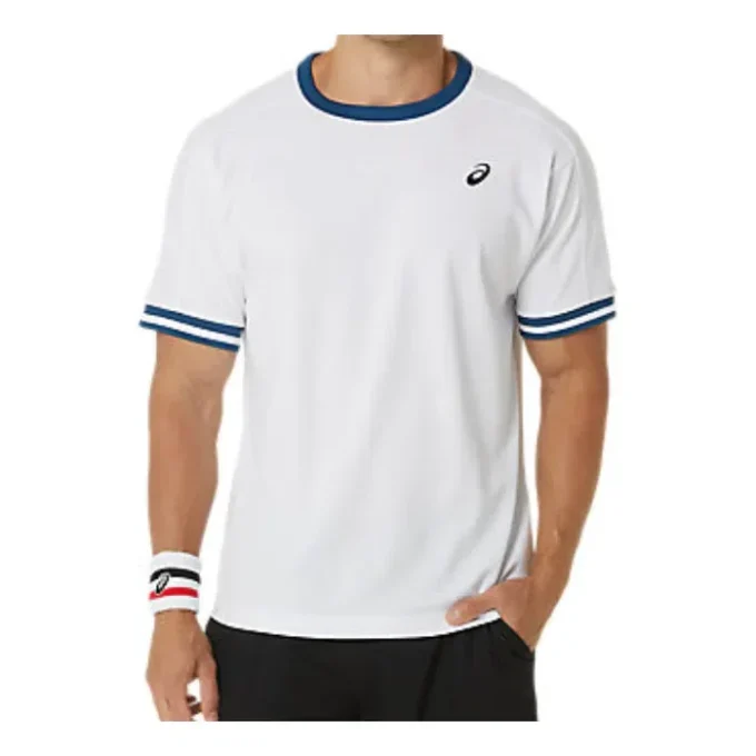 Top classico a maniche corte “White Blue”